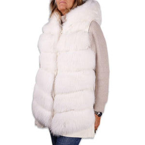 Weißer Wollmantel für Damen