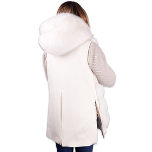Weißer Wollmantel für Damen