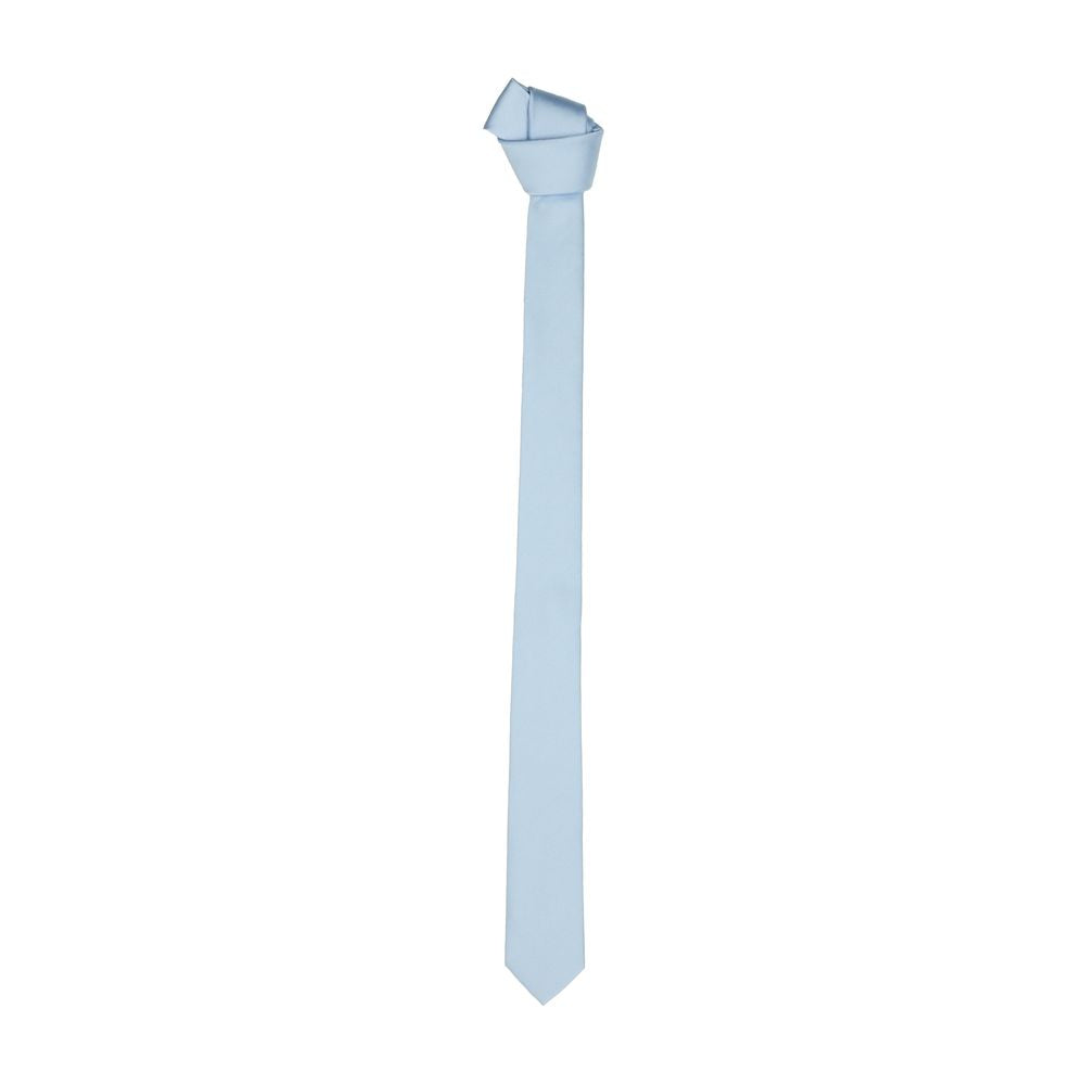 Elegante schmale Seidenkrawatte für Herren in Himmelblau