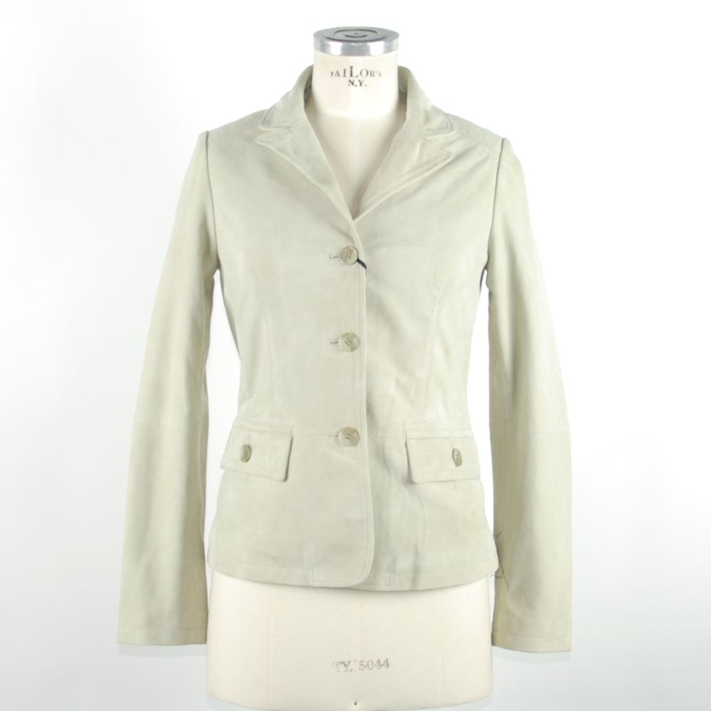 Weiße Lederjacke für Damen