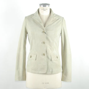 Weiße Lederjacke für Damen