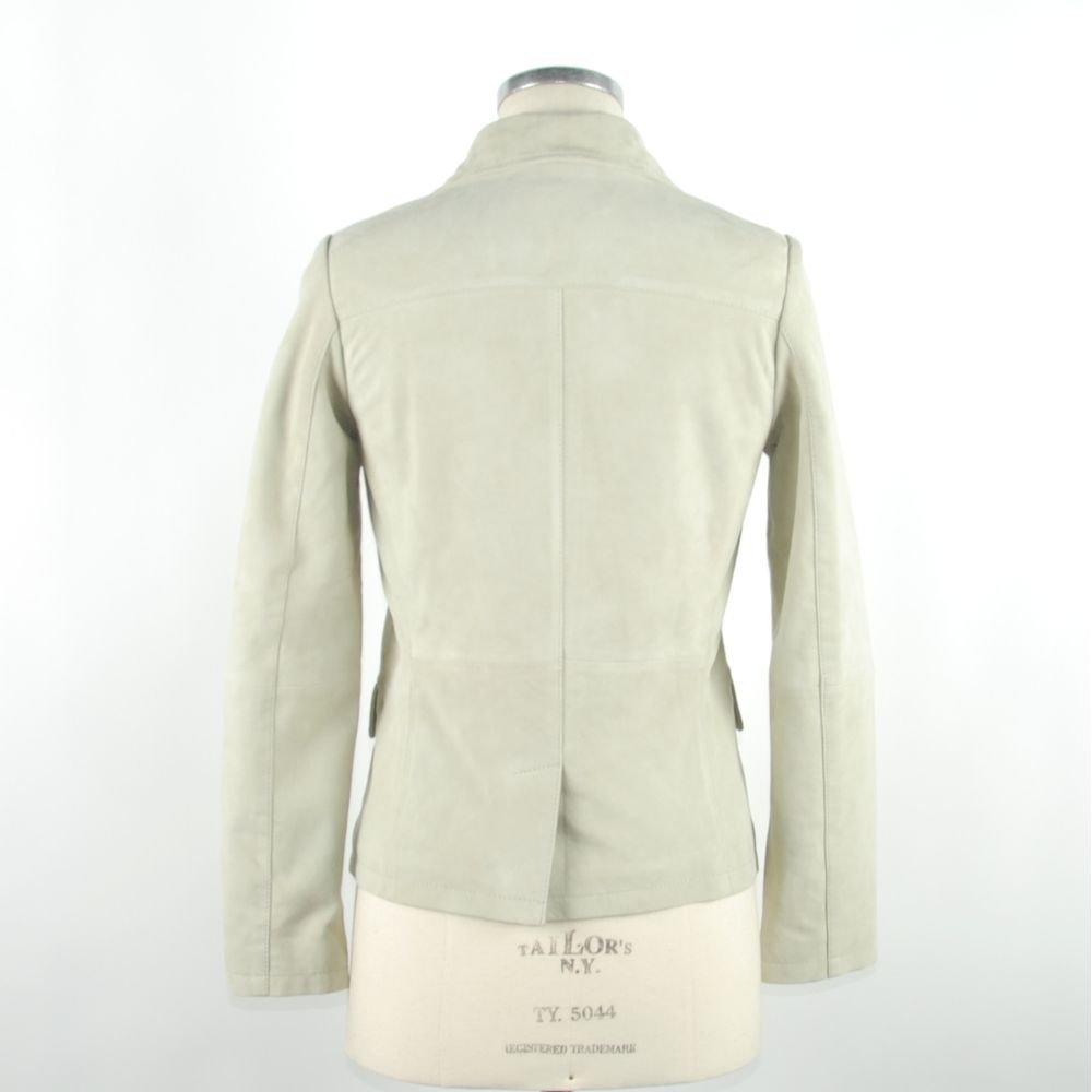 Weiße Lederjacke für Damen