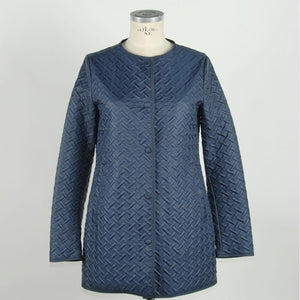 Blaue Polyester-Damenjacke