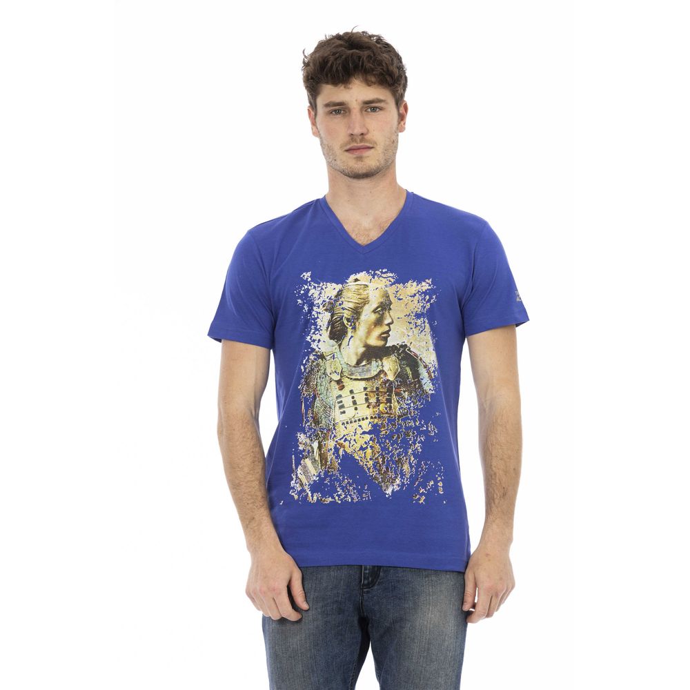 Blaues Herren-T-Shirt aus Baumwolle
