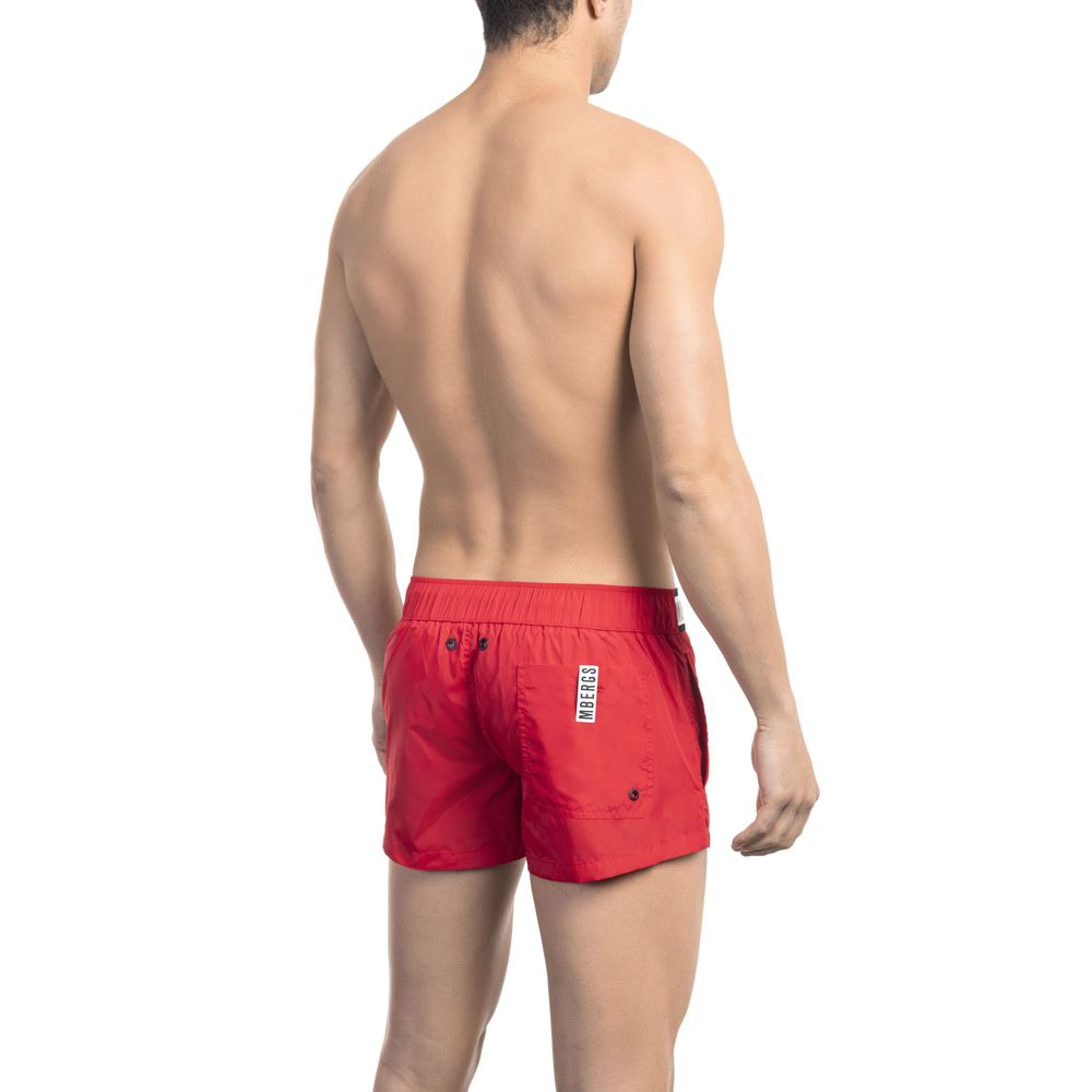 Rote Polyamid-Badeshorts für Herren