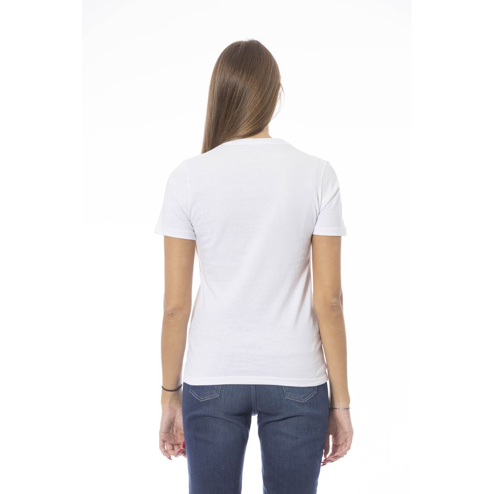 Weißes Baumwolltop für Damen