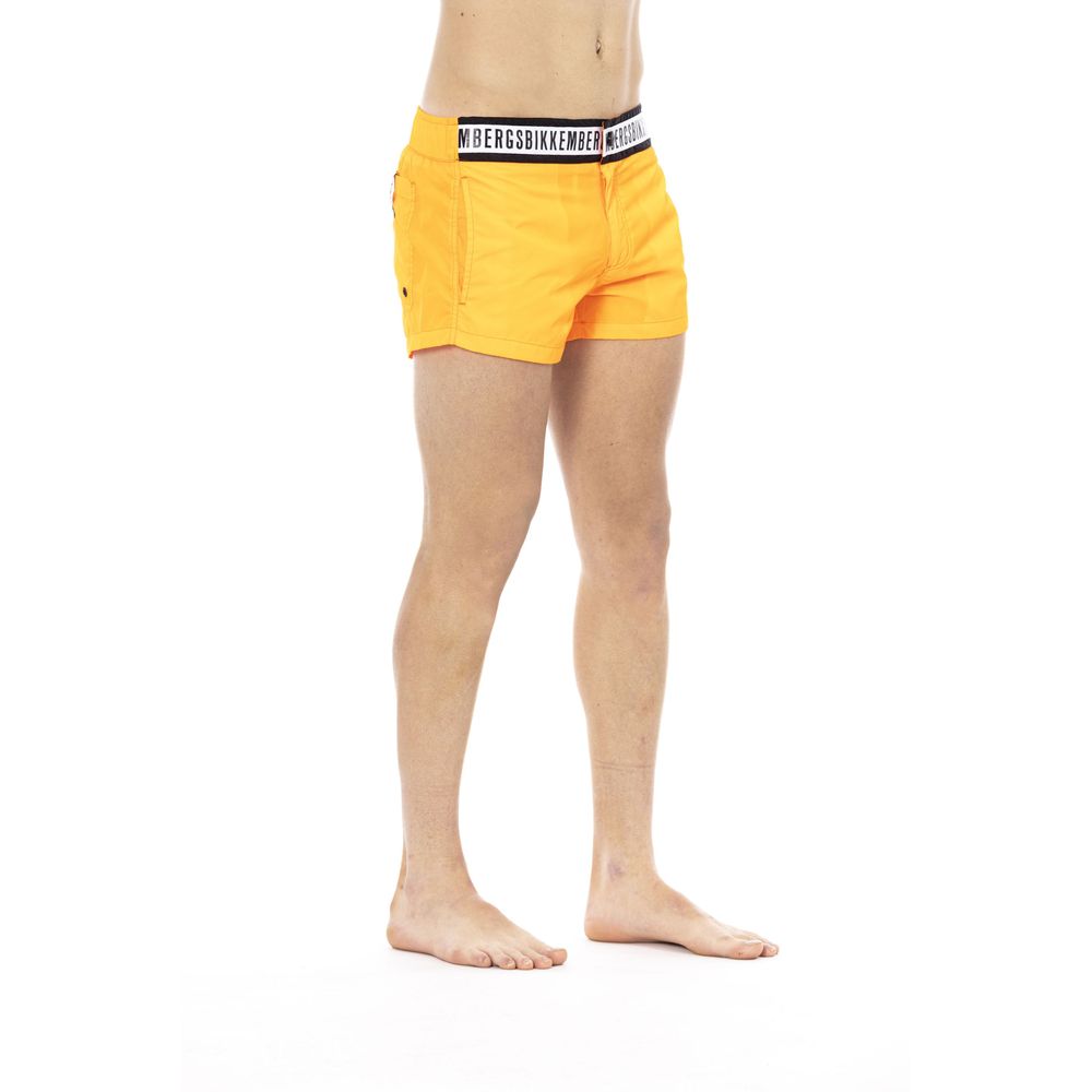 Orangefarbene Badeshorts aus Polyamid für Herren