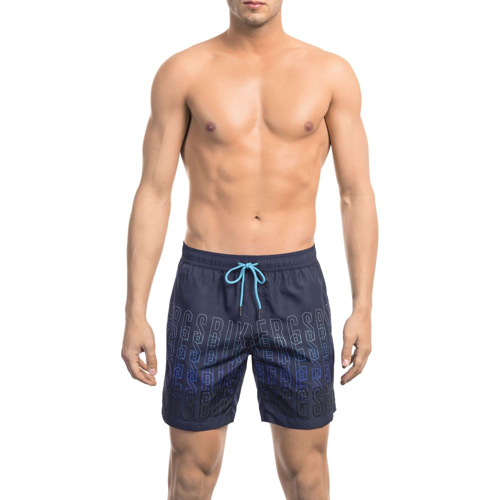 Blaue Polyester-Badeshorts für Herren