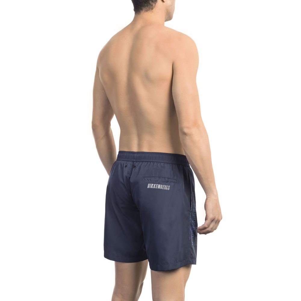 Blaue Polyester-Badeshorts für Herren
