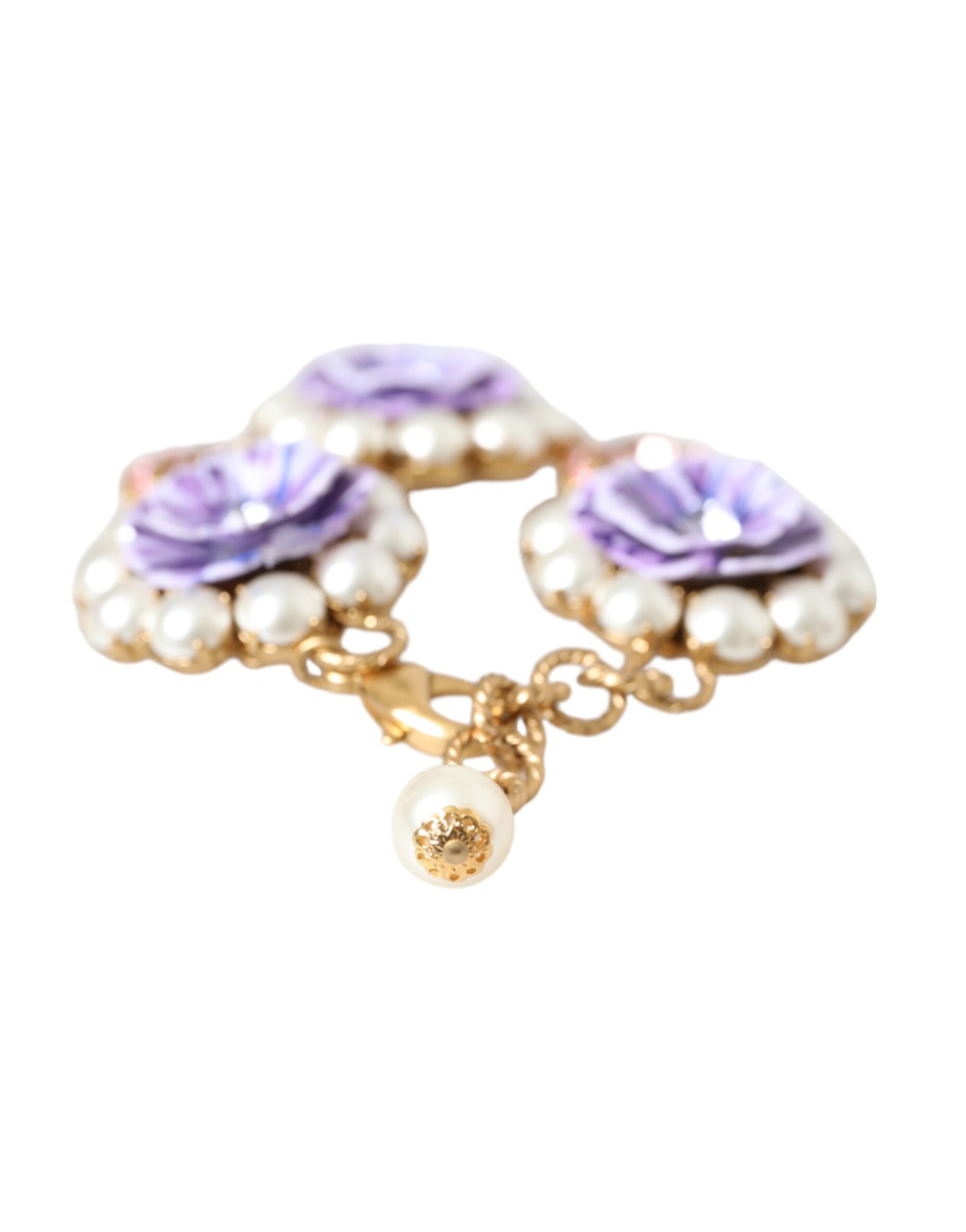 Goldfarbenes Armband FIORI BLOOMING mit floralen Barockkristallen
