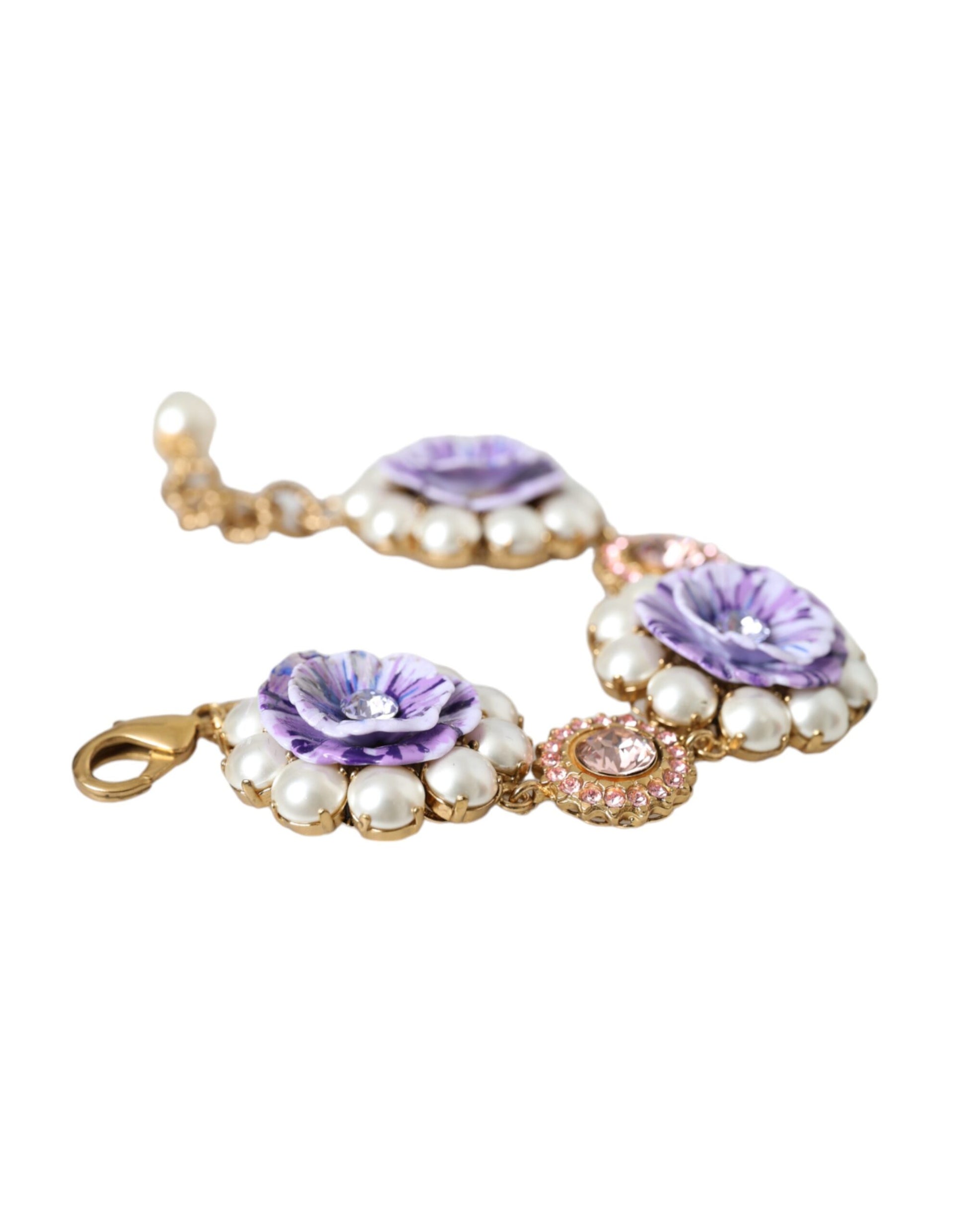 Goldfarbenes Armband FIORI BLOOMING mit floralen Barockkristallen