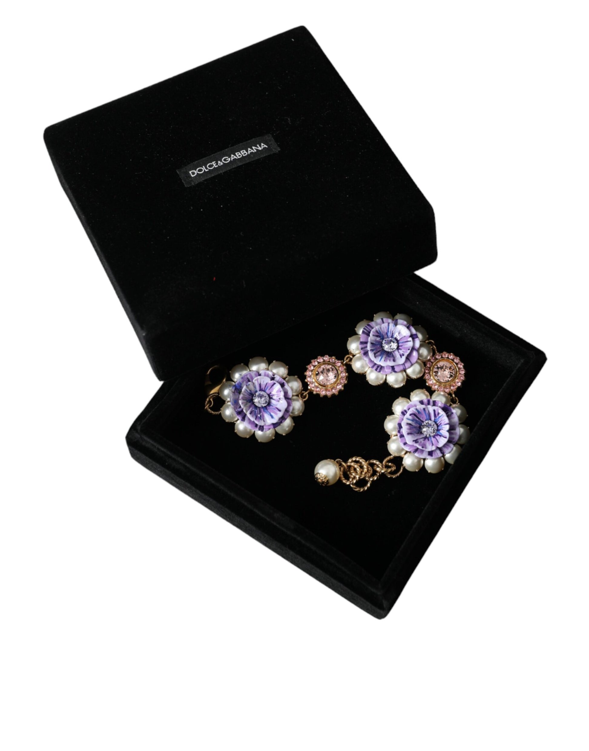 Goldfarbenes Armband FIORI BLOOMING mit floralen Barockkristallen