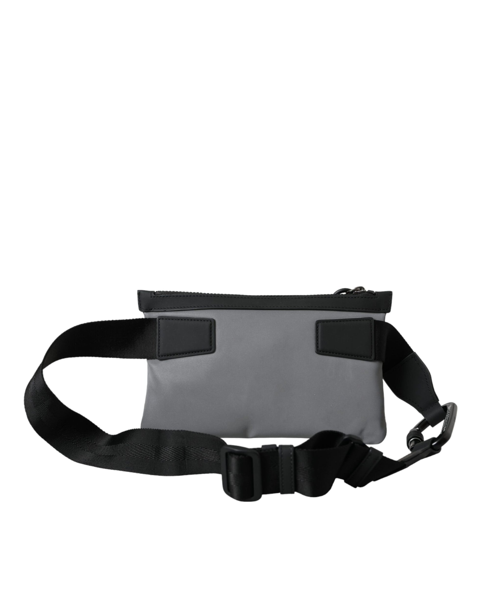 Graue Neopren-Gürteltasche mit Logo und Reißverschluss