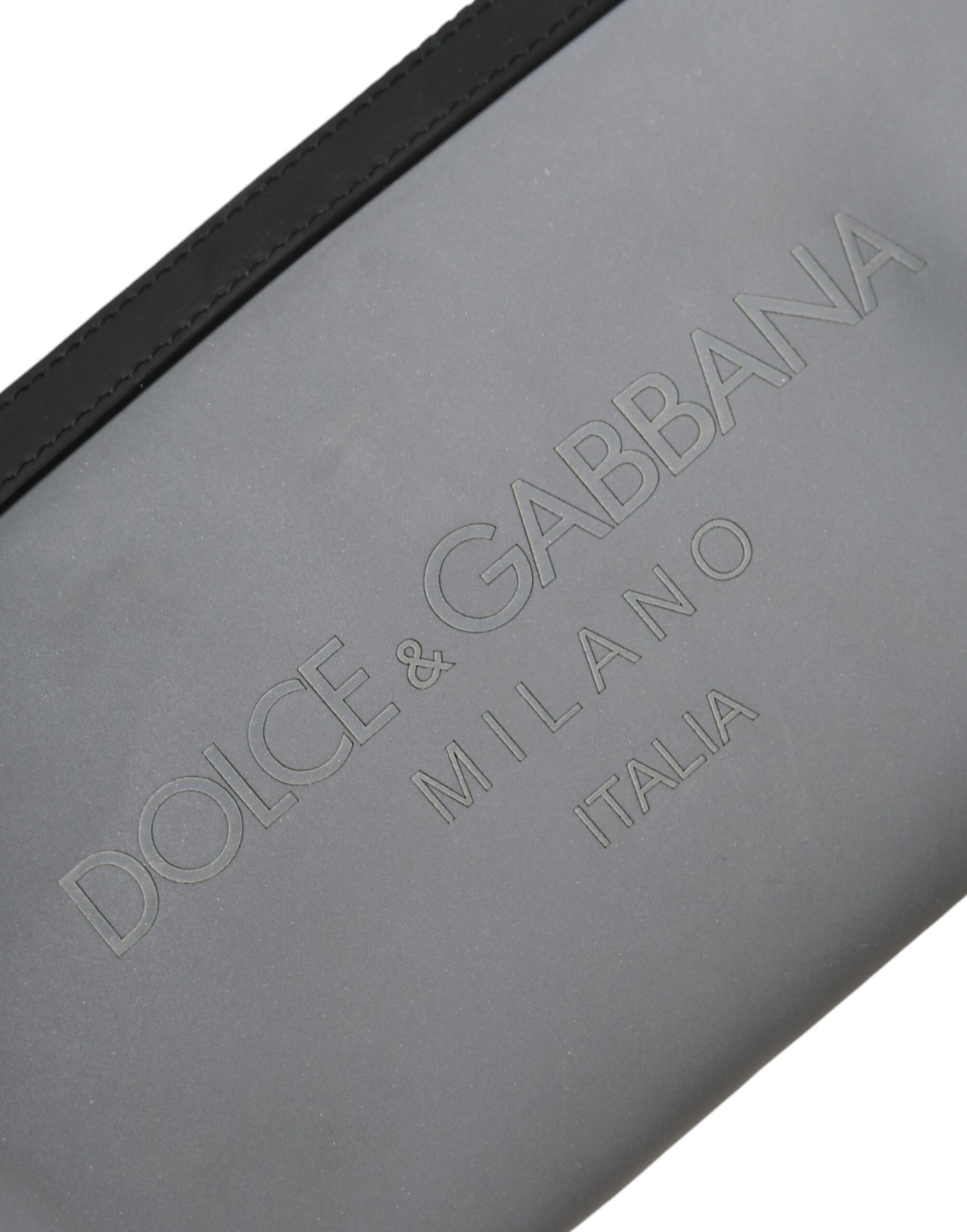 Graue Neopren-Gürteltasche mit Logo und Reißverschluss