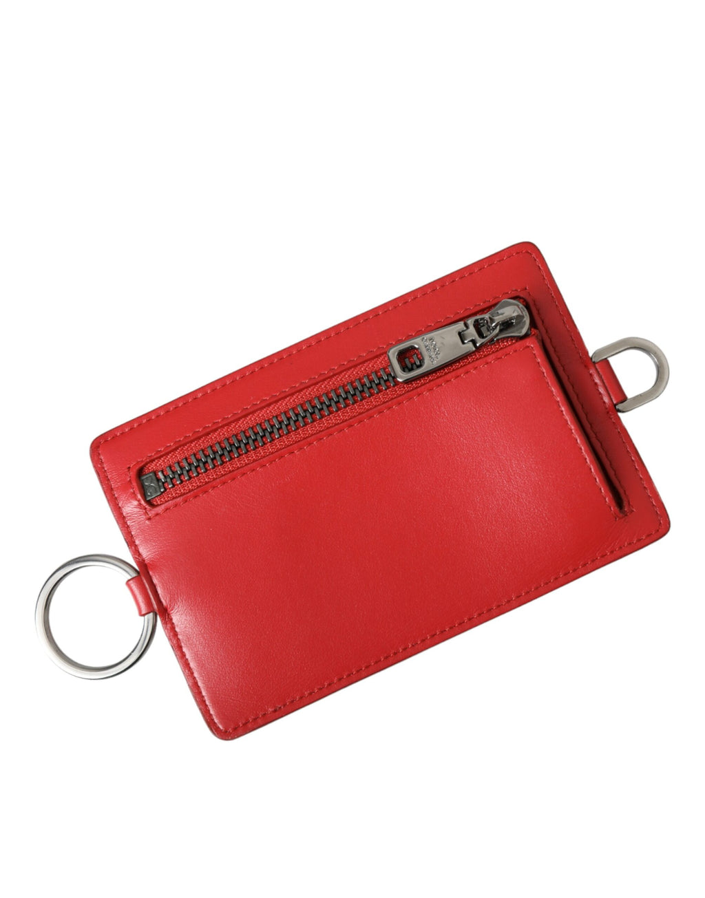 Rotes Kartenetui aus Kalbsleder mit Lanyard und Logo