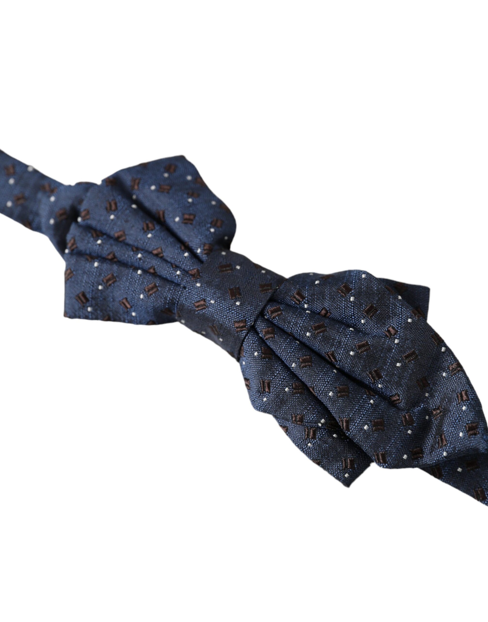 Marineblaue, gemusterte, verstellbare Papillon-Fliege für Herren aus Seide