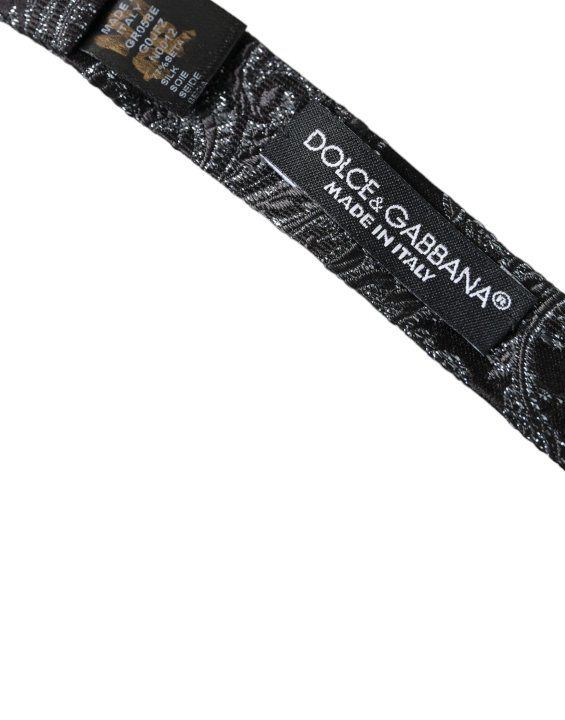 Schwarze Herrenfliege aus Seidenjacquard mit verstellbarem Hals