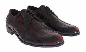 Schwarze, bordeauxfarbene Lederschuhe für formelle Anlässe