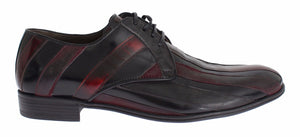 Schwarze, bordeauxfarbene Lederschuhe für formelle Anlässe