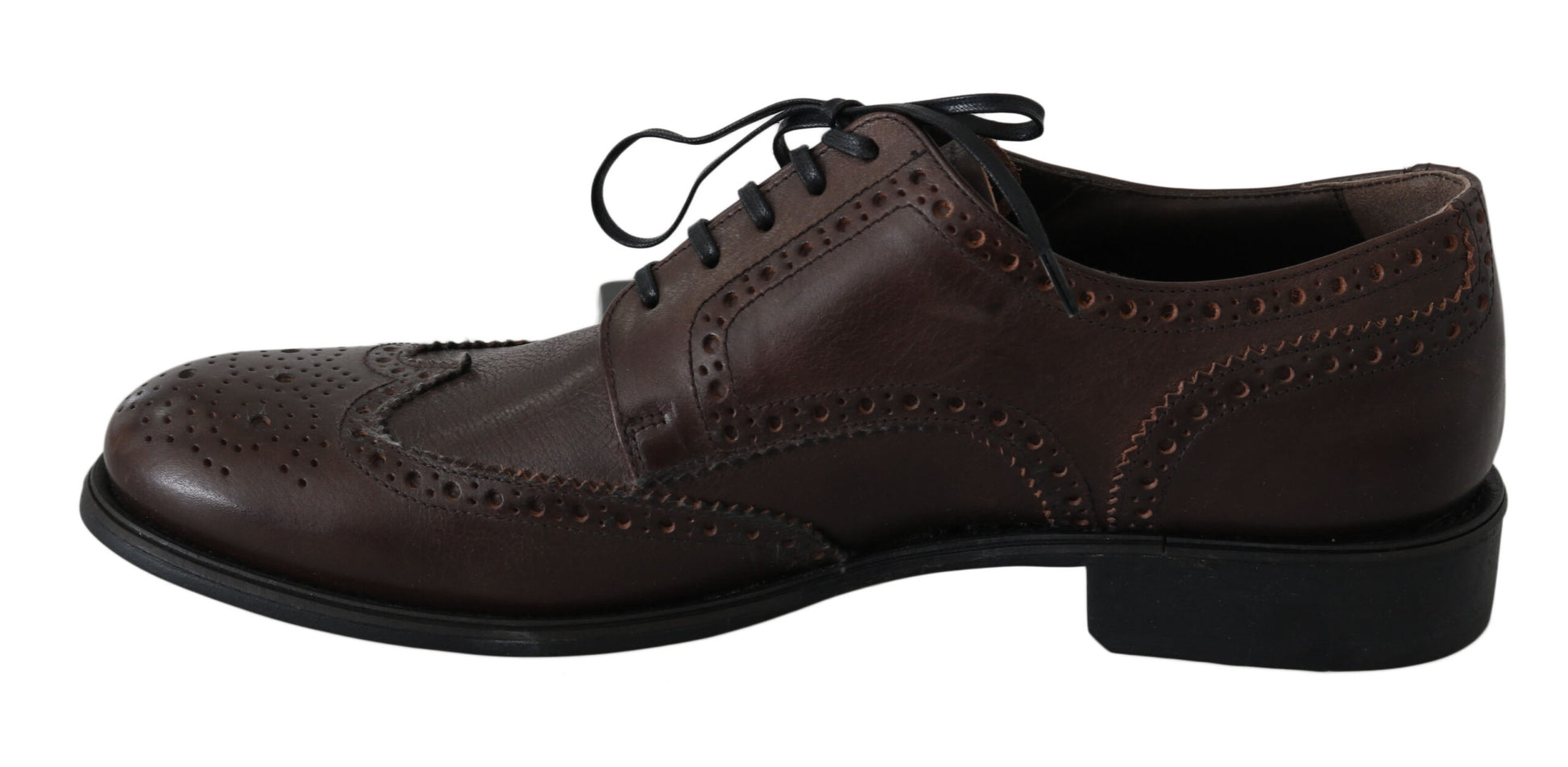 Braune Brogue-Derby-Schuhe aus Leder