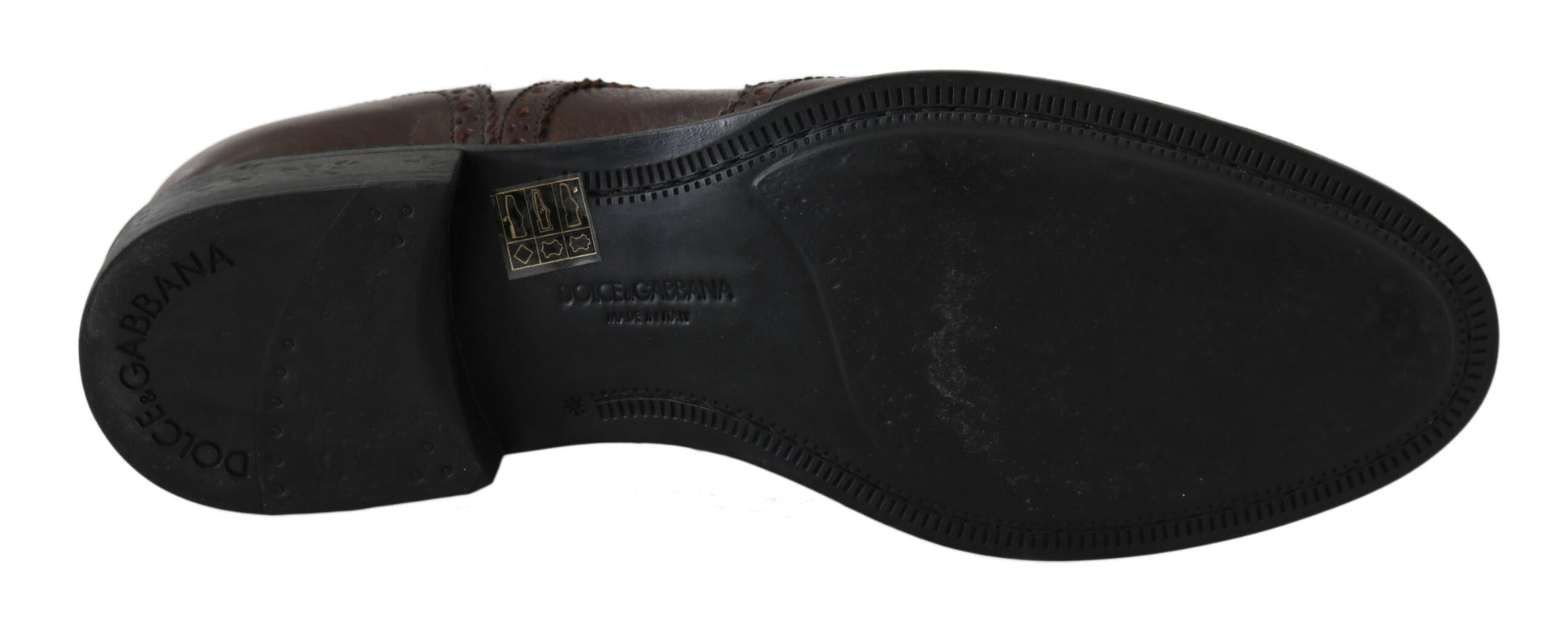 Dolce & Gabbana Brown Leather Brogue Derby Dress Shoes