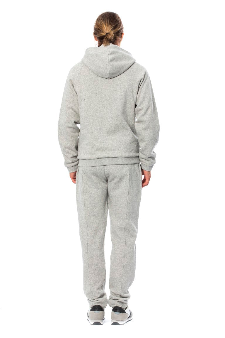 Grauer Kapuzen-Sweatsuit aus Baumwolle