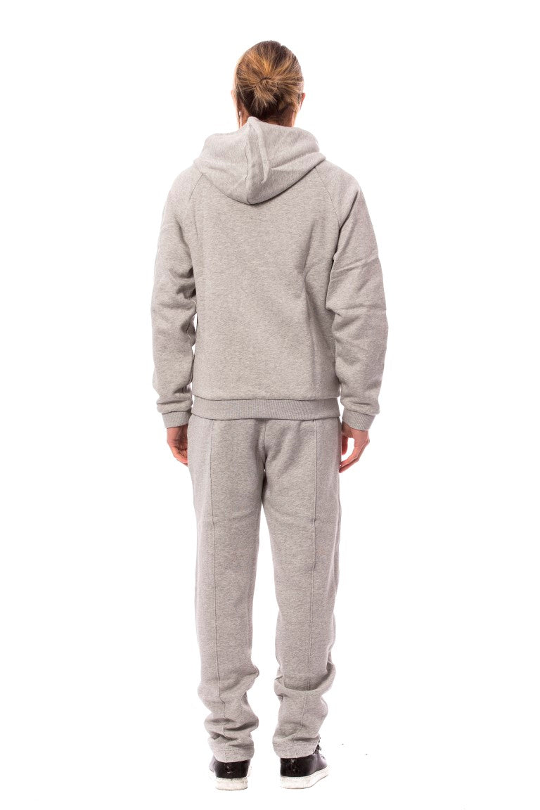 Grauer Kapuzen-Sweatsuit aus Baumwolle