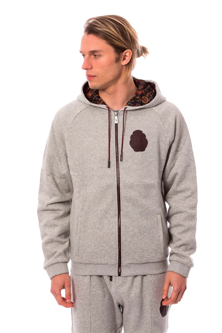 Grauer Kapuzen-Sweatsuit aus Baumwolle