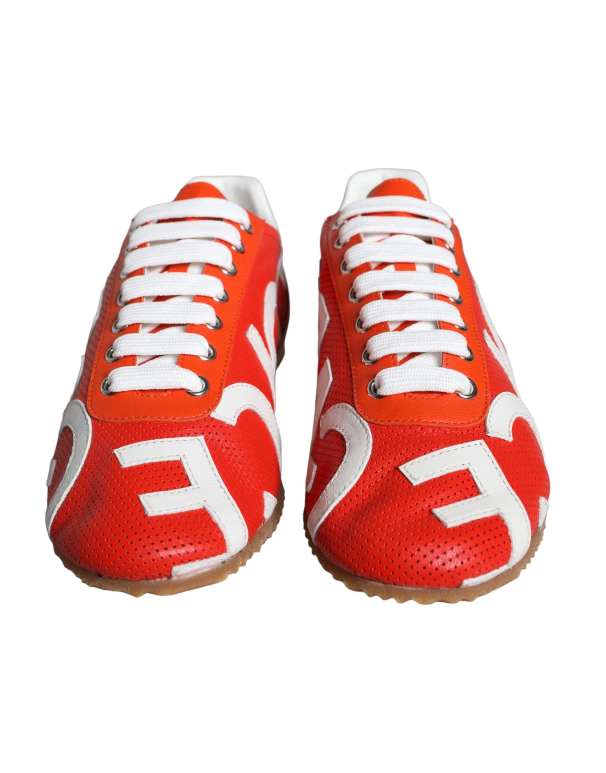 Rot Weiß Leder Logo Casual Sneakers Schuhe