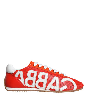 Rot Weiß Leder Logo Casual Sneakers Schuhe