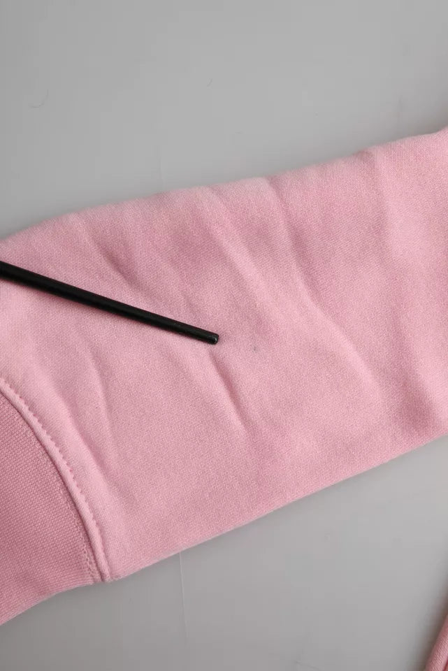 Rosafarbener Pullover mit langen Ärmeln aus Baumwolle mit Logo-Print