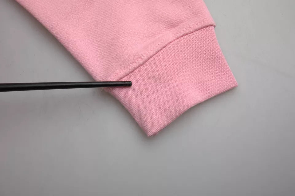Rosafarbener Pullover mit langen Ärmeln aus Baumwolle mit Logo-Print
