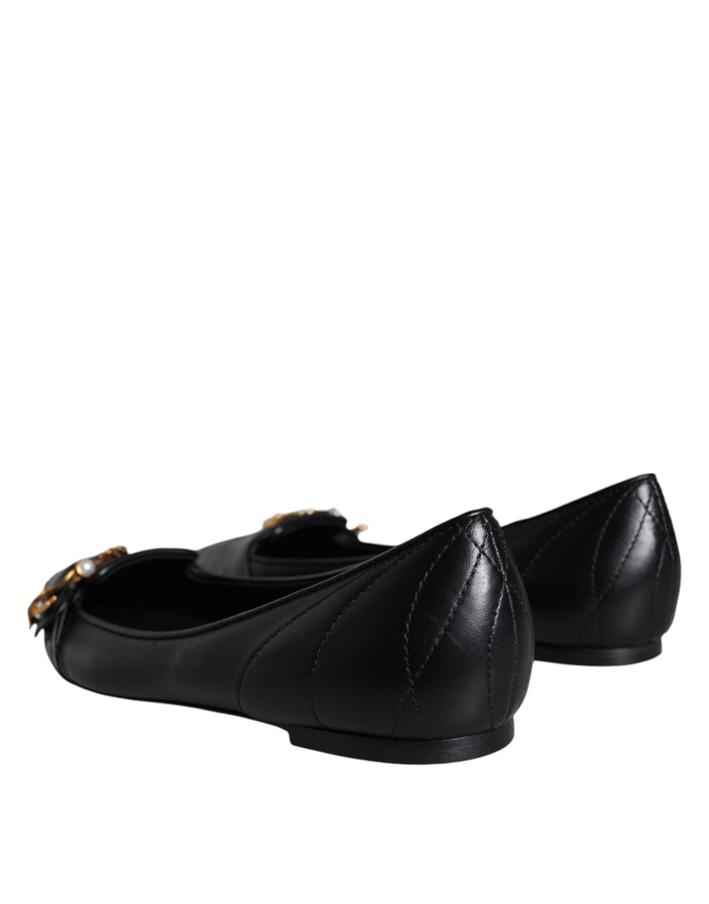 Schwarze flache Schuhe „Devotion“ aus Leder mit spitzer Zehenpartie