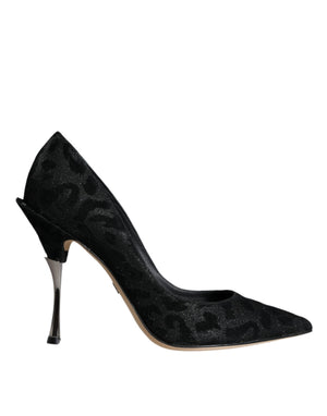 Schwarze Leoparden Lurex High Heels Pumps Schuhe