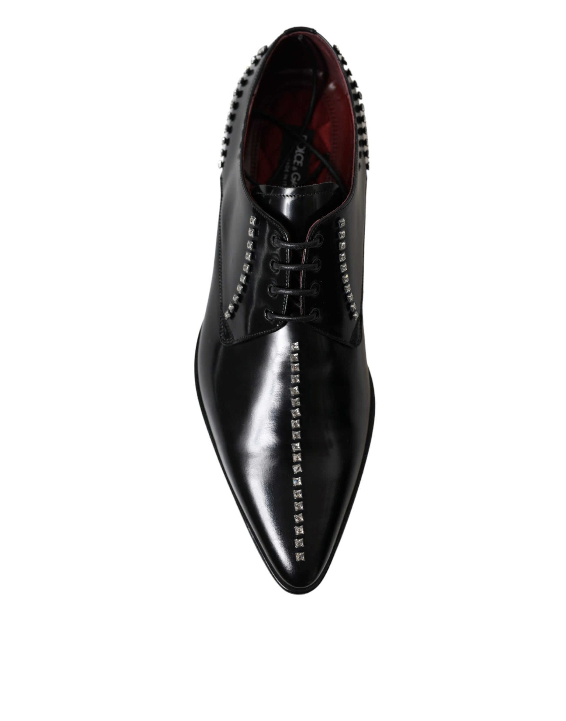Schwarze formelle Lederschuhe mit Kristallen