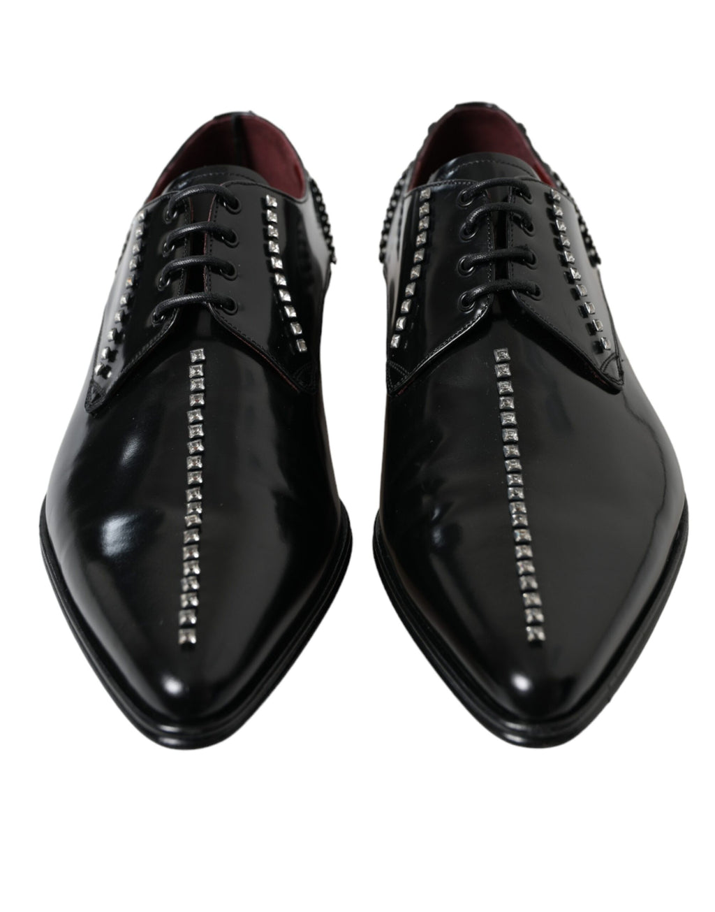 Schwarze formelle Lederschuhe mit Kristallen