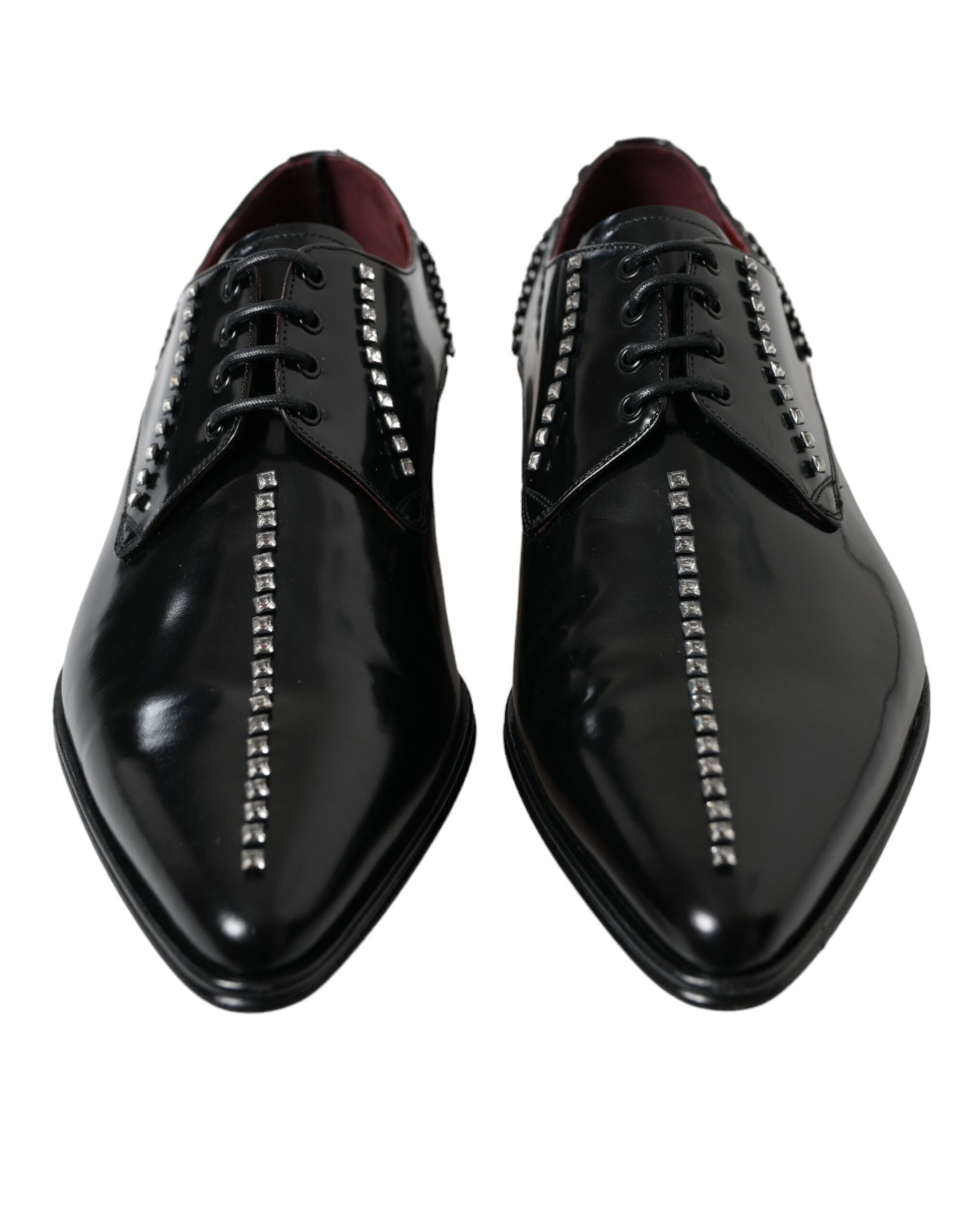 Schwarze formelle Lederschuhe mit Kristallen