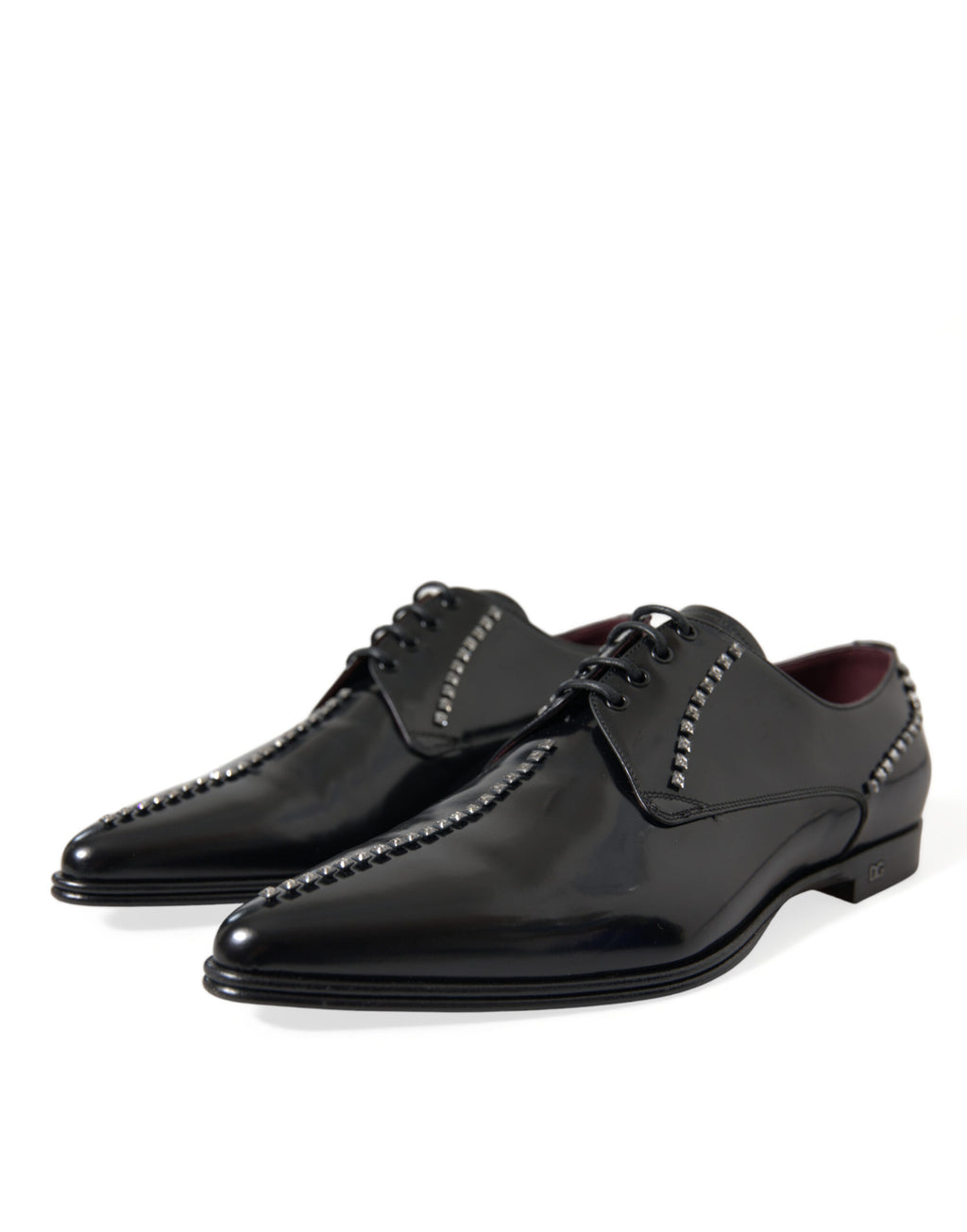 Schwarze formelle Lederschuhe mit Kristallen