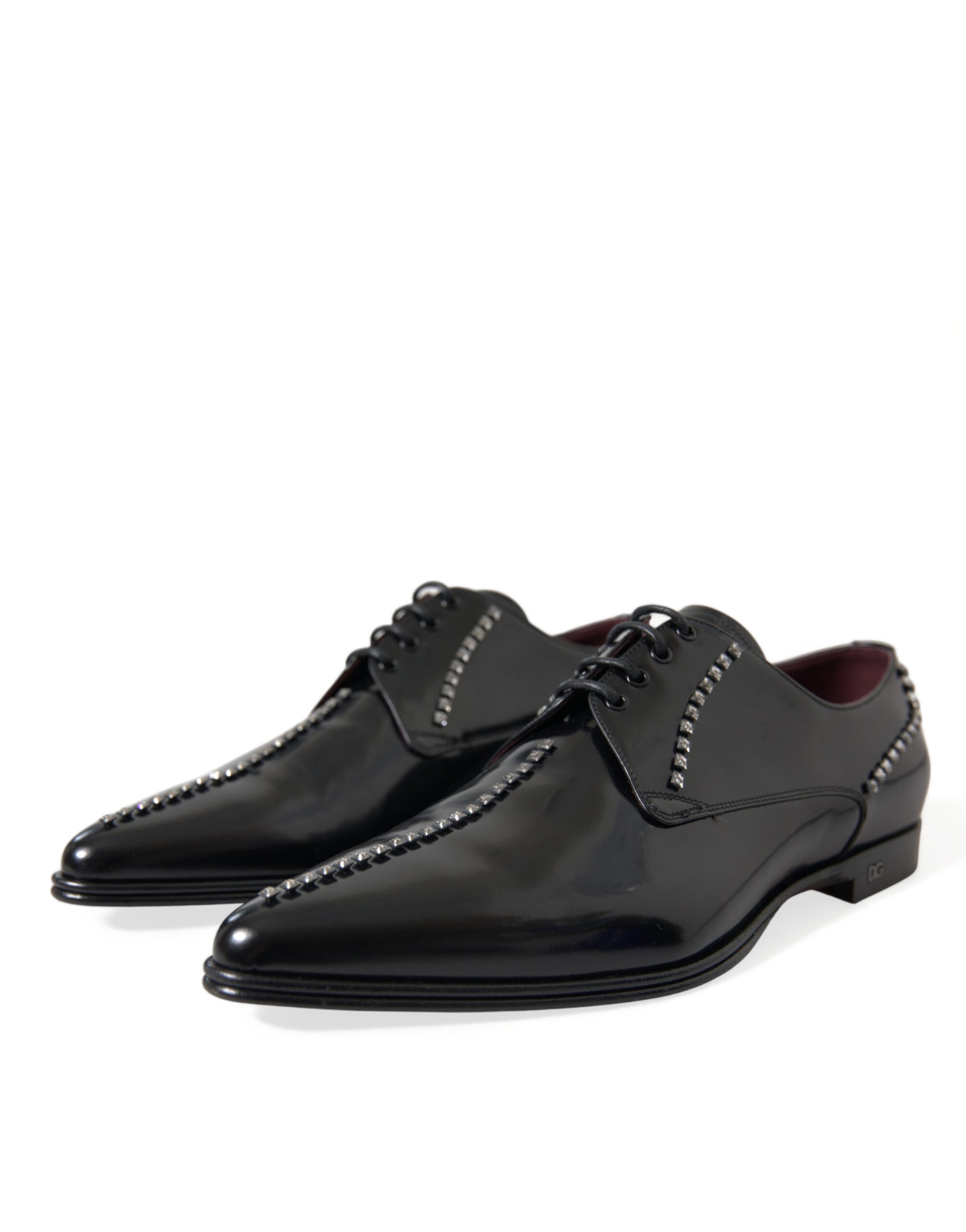 Schwarze formelle Lederschuhe mit Kristallen