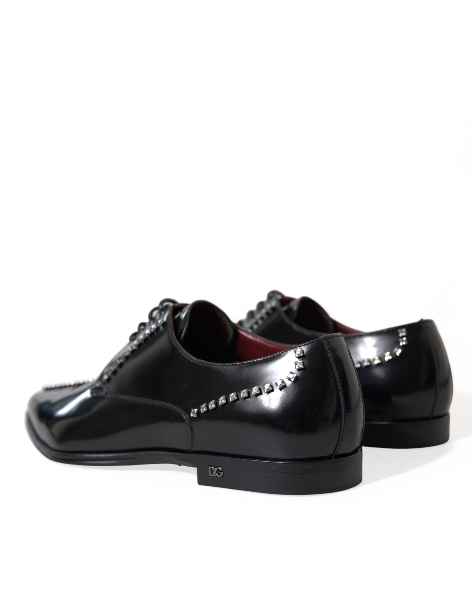 Schwarze formelle Lederschuhe mit Kristallen