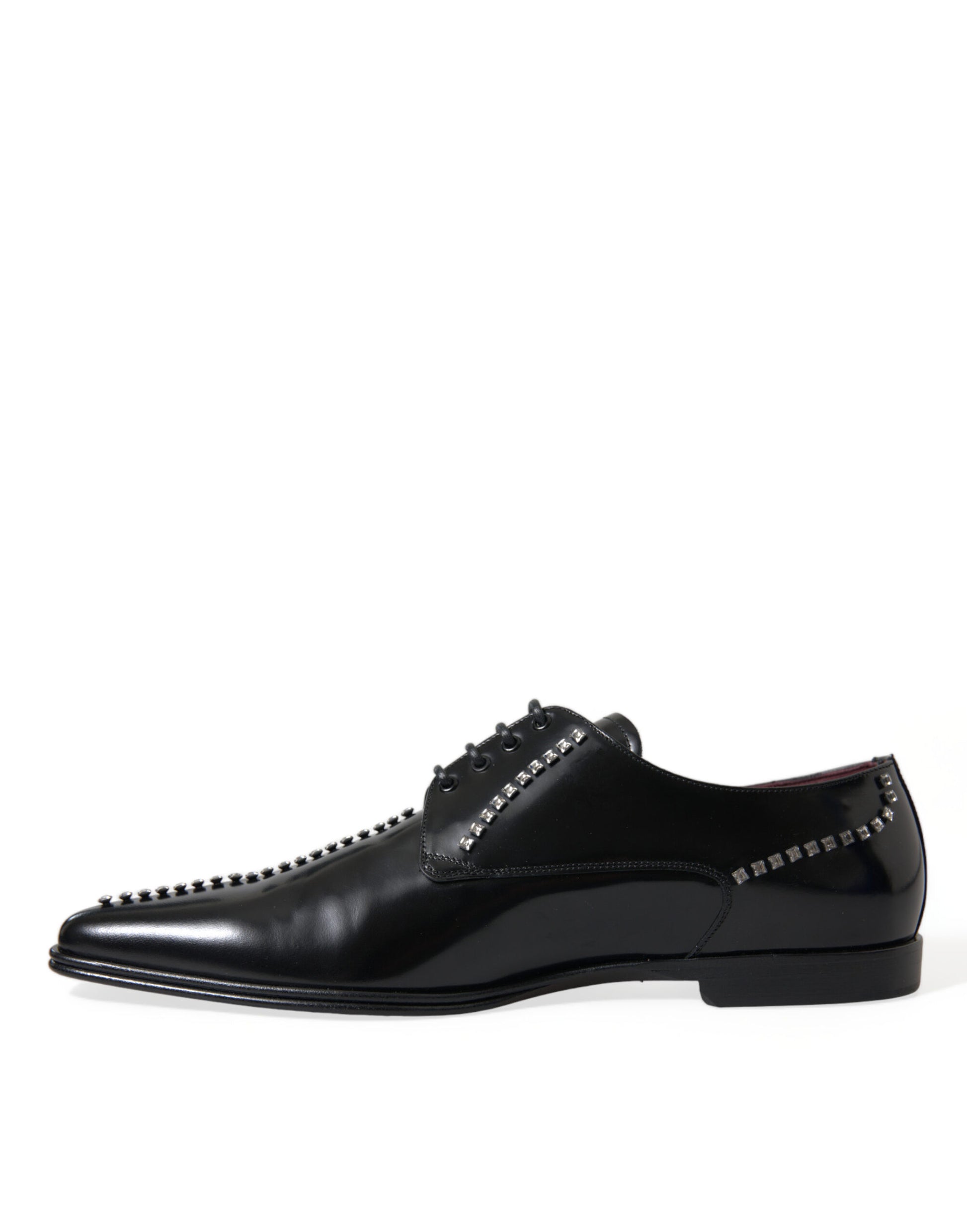 Schwarze formelle Lederschuhe mit Kristallen