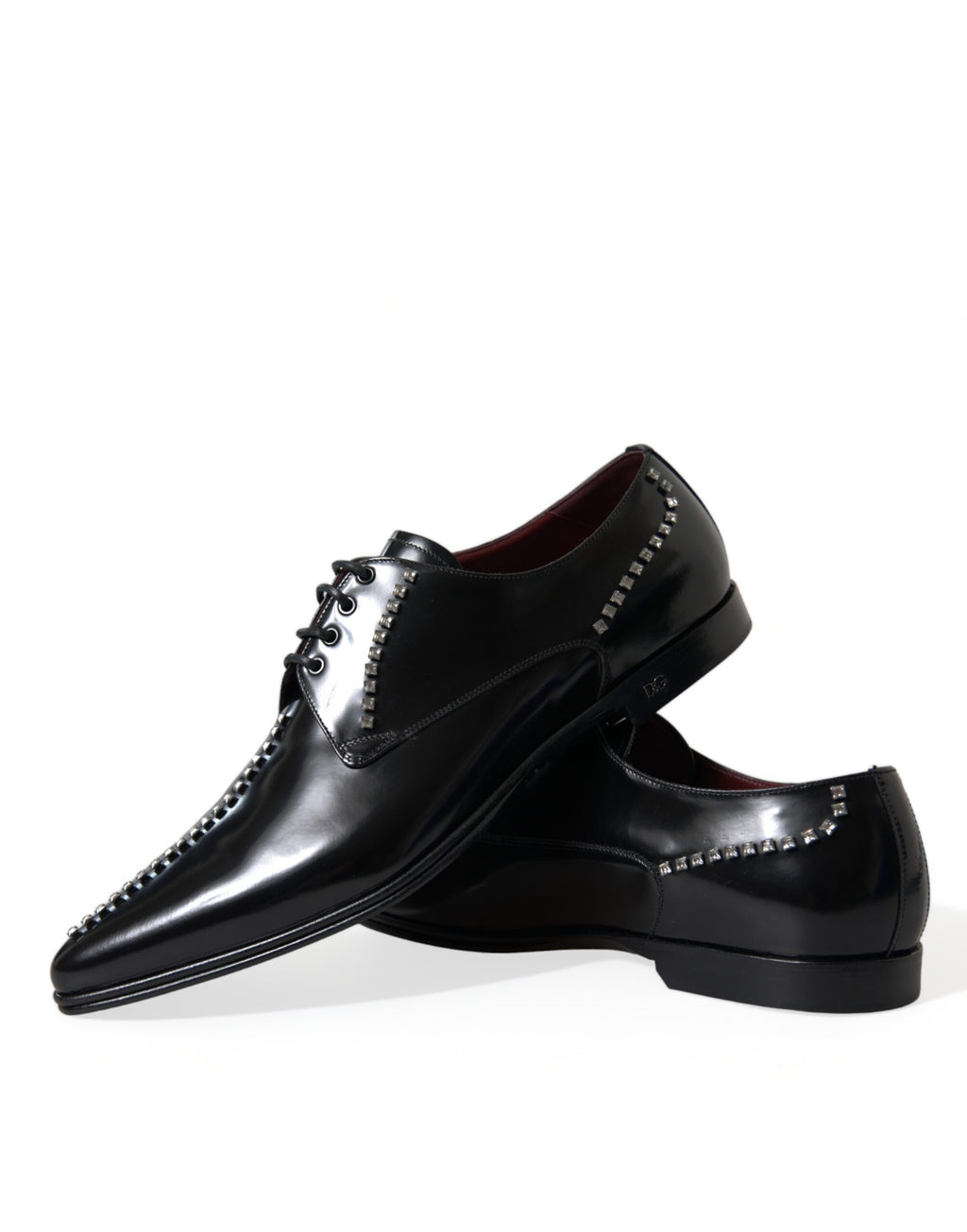 Schwarze formelle Lederschuhe mit Kristallen