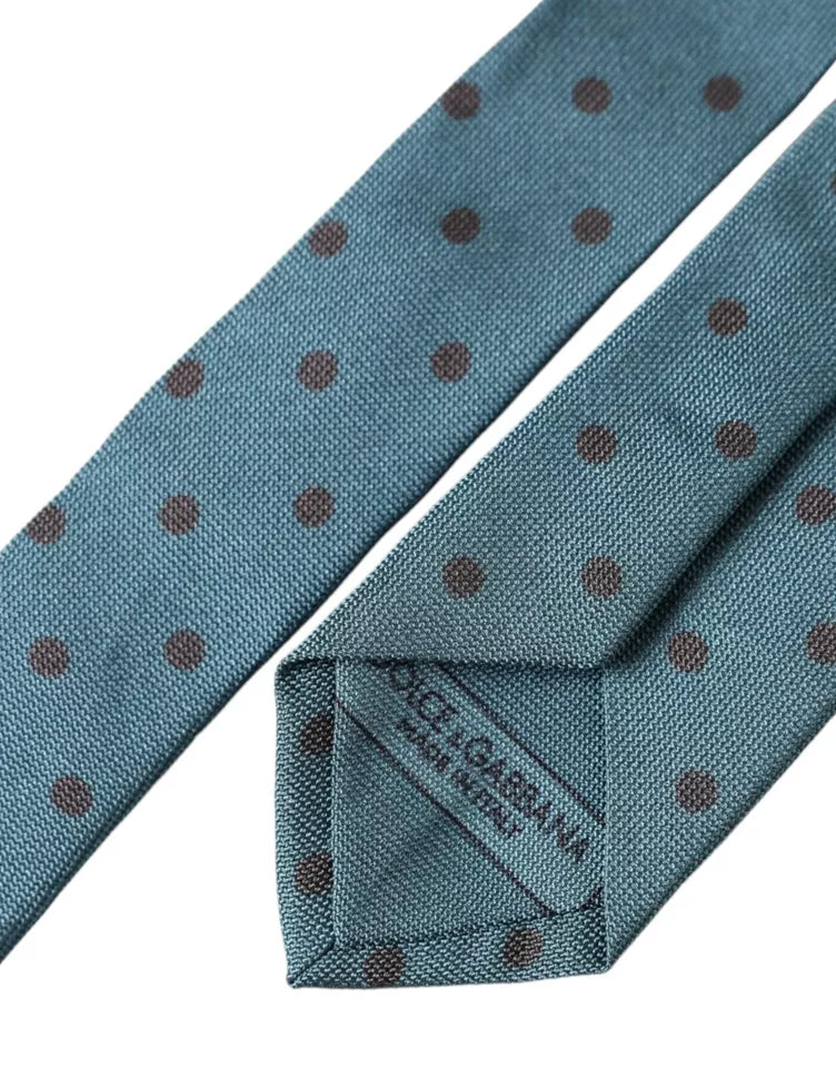 Grün-schwarze, gepunktete Seidenkrawatte für Herren, verstellbar