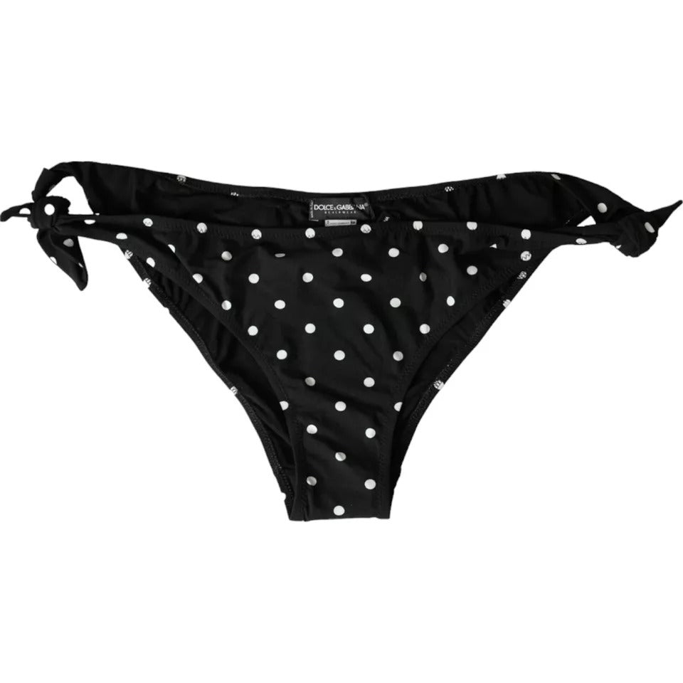 Schwarzer gepunkteter Bademode-Bikini