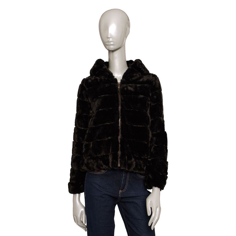 Schwarze Polyester-Damenjacke
