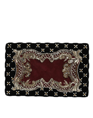 Bordeaux Schwarz Samt Gold Rahmen Clutch Abend Handtasche Tasche