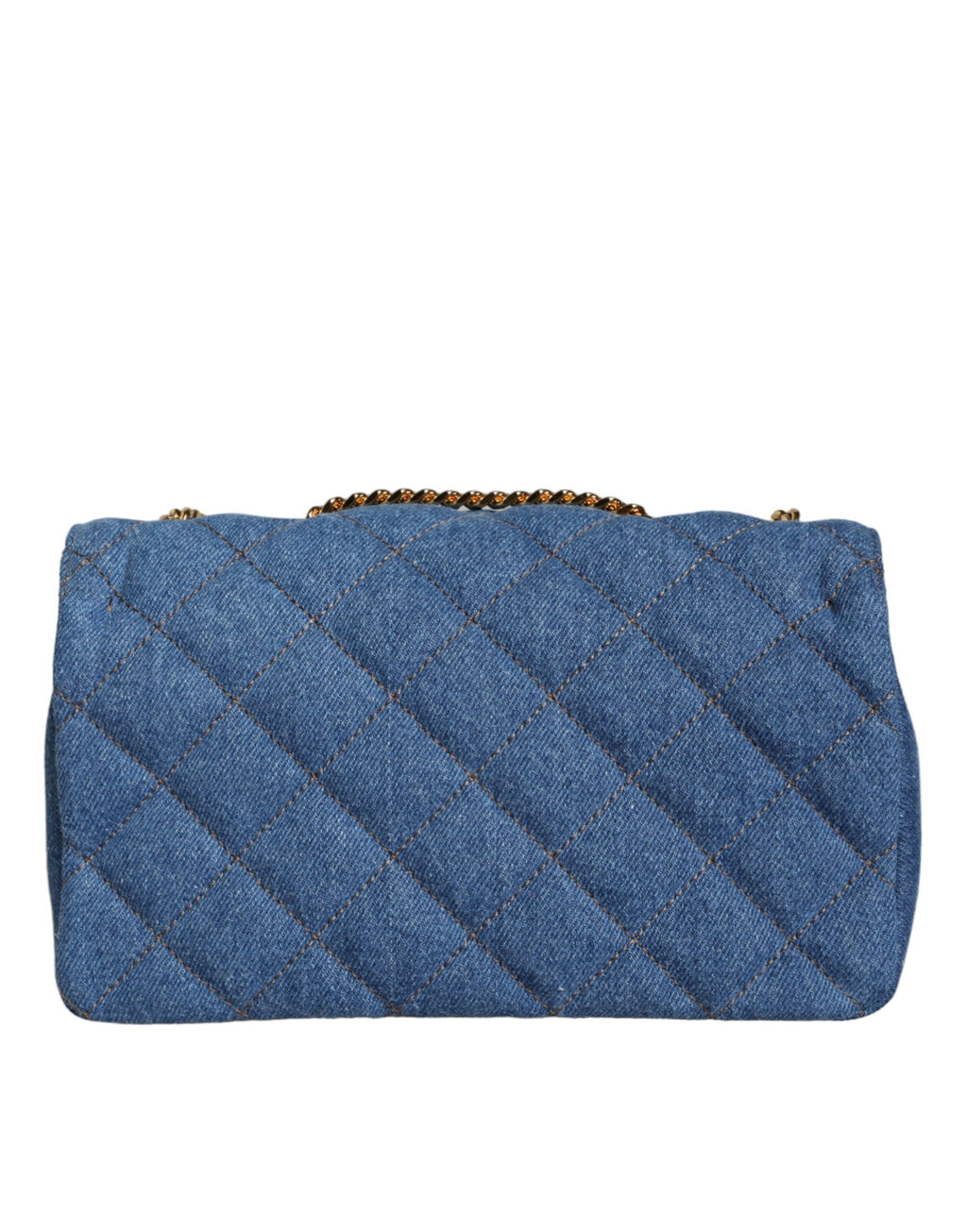 Blaue gesteppte Umhängetasche aus Denim-Leder