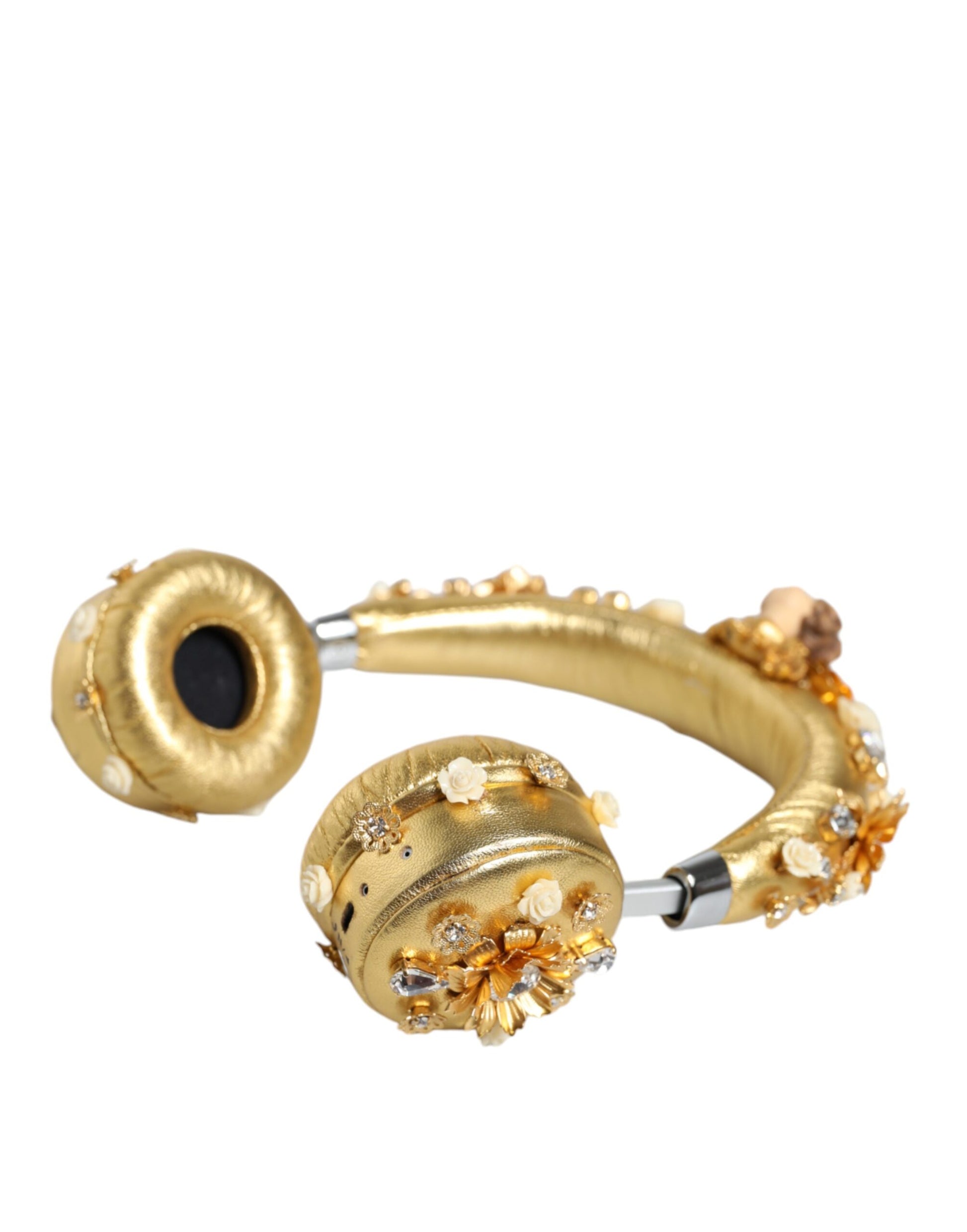 Gold Leder Floral Crystal Angel Headset Kopfhörer