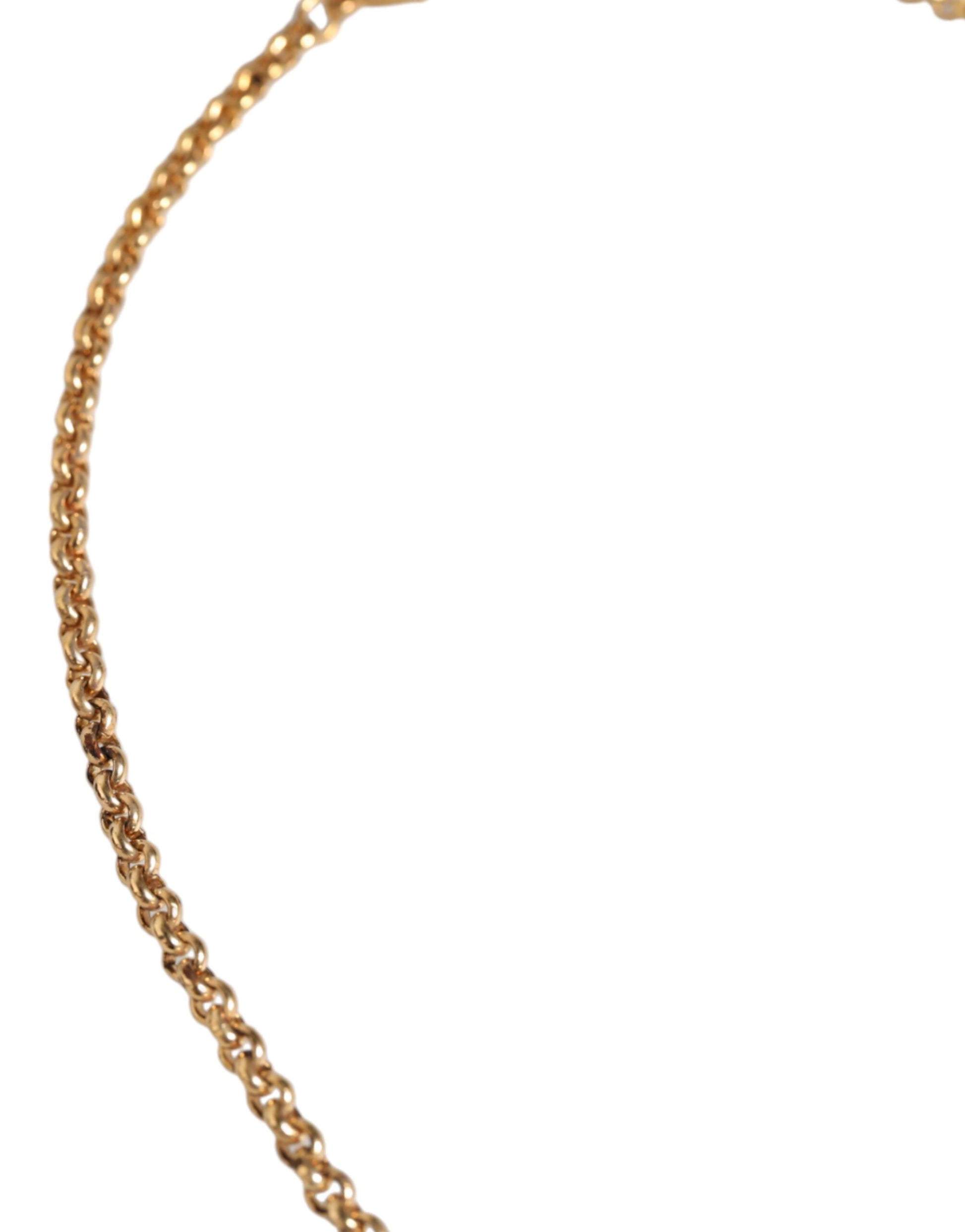 Statement-Halskette aus goldfarbenem Messing mit Leopardenblumenverzierung