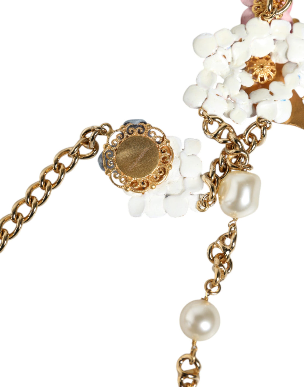 Goldkette Messing Floral Layered Crystal Pearl Halskette